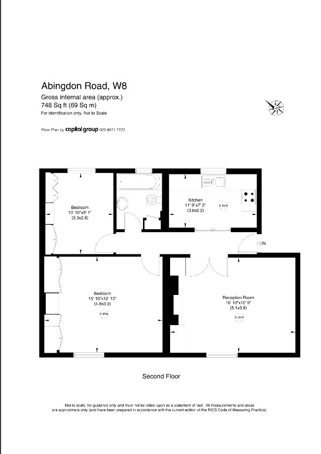 2 Bedrooms Flat to rent in Abingdon Road, Kensington W8