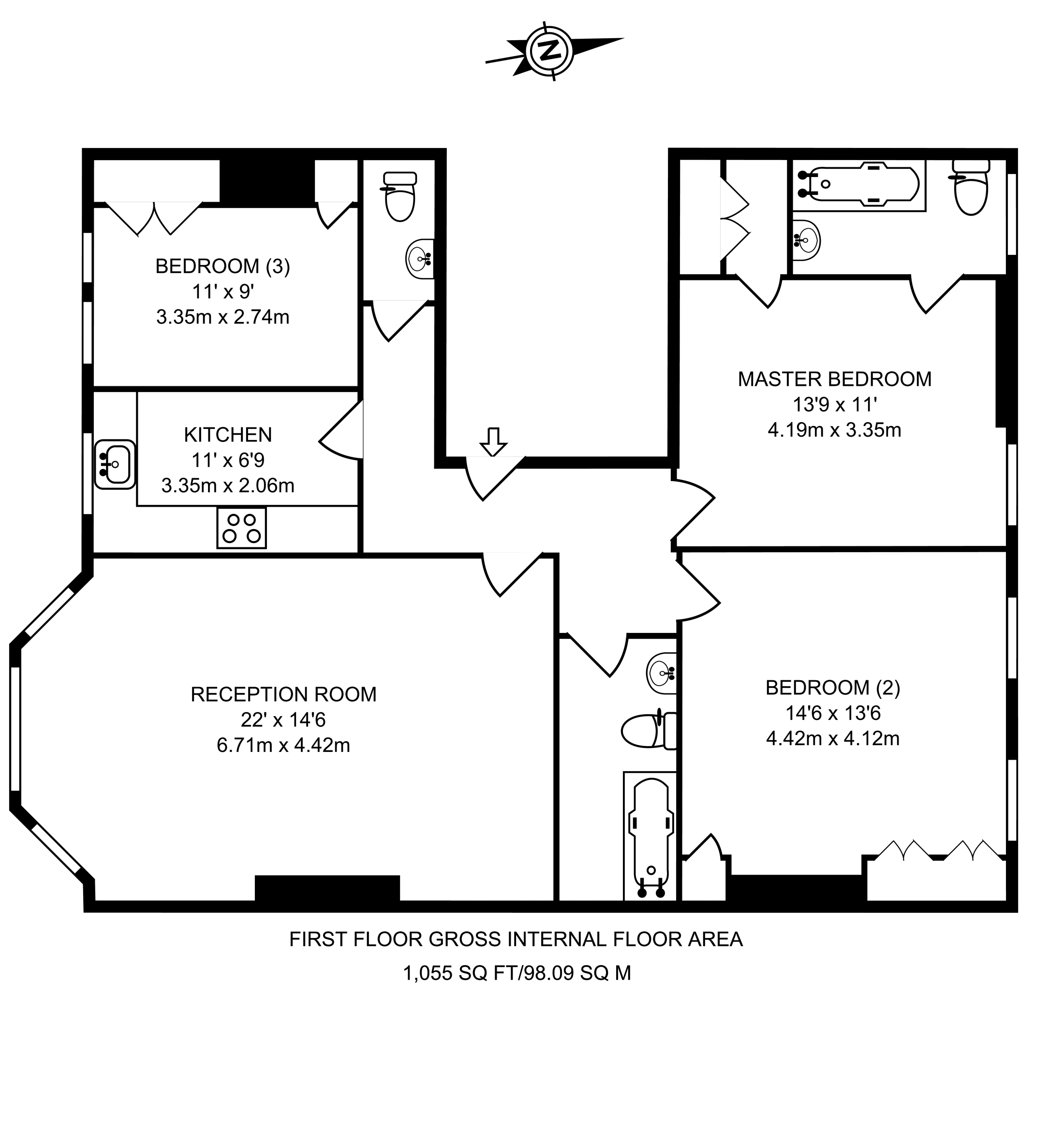 3 Bedrooms Flat to rent in Finchley Road, Hampstead NW3