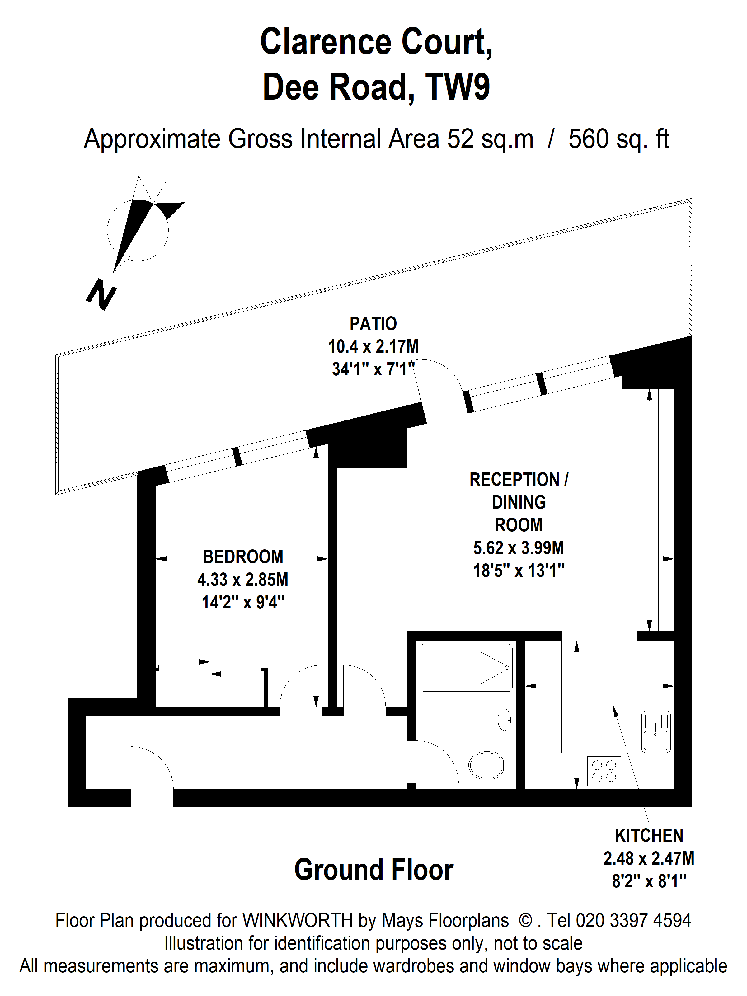 1 Clarence Court, 5, Dee Road, Richmond floorplan