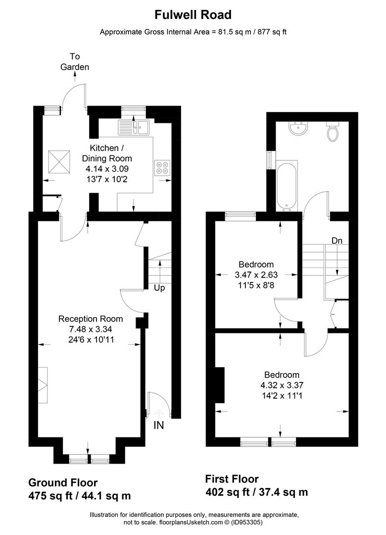 Fulwell Road, Teddington TW11, 2 bedroom terraced house to rent