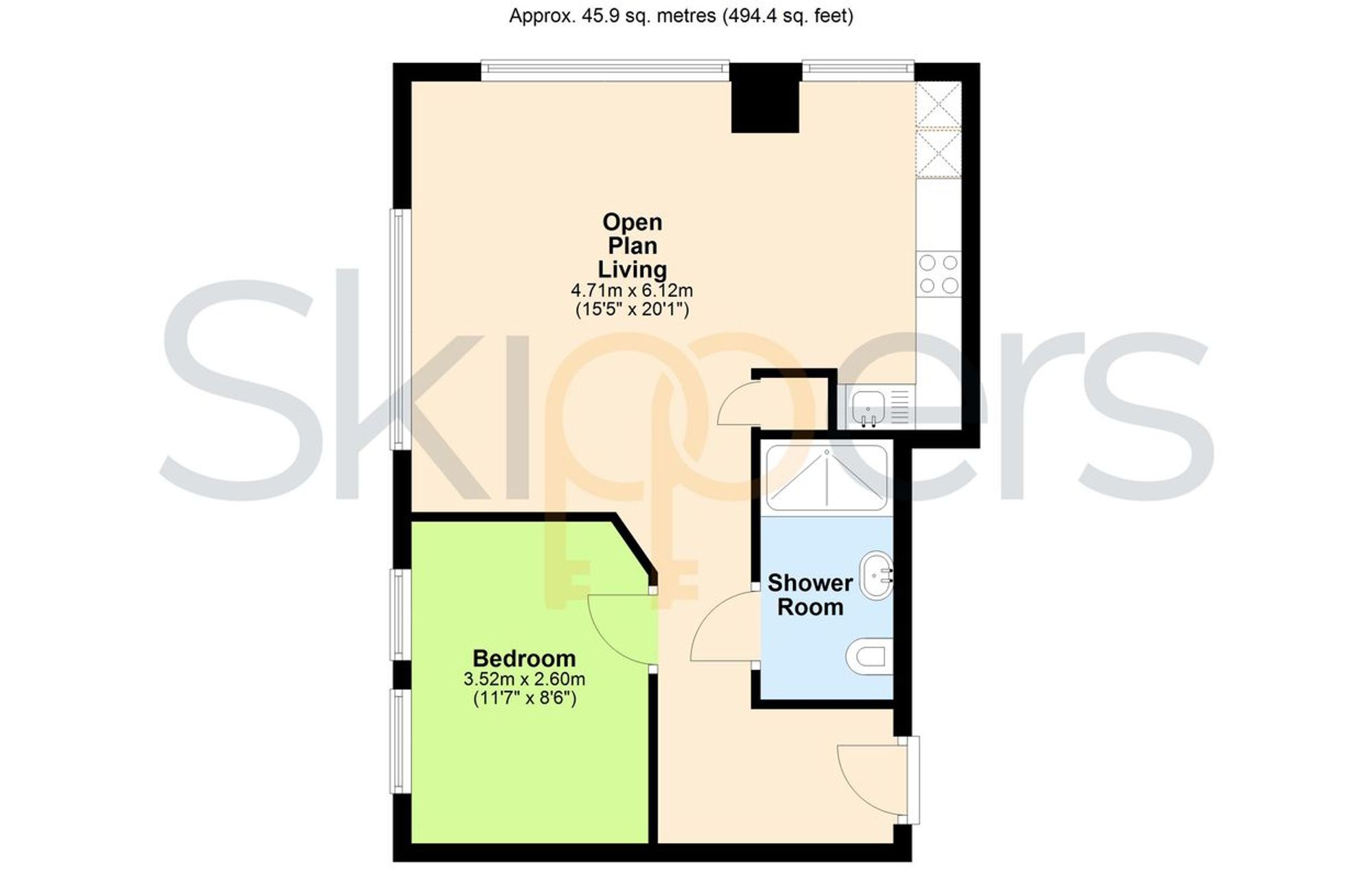 Flat 4, Hawker House, Spindle Close, Hawkinge, Folkestone, CT18 7UH floorplan