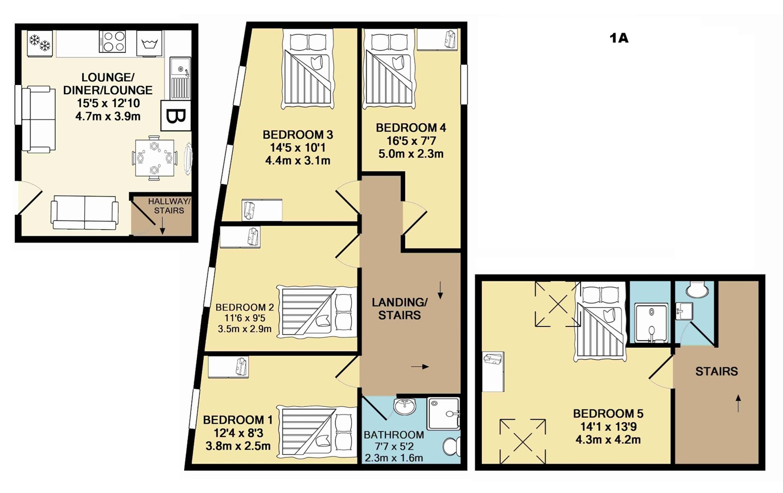 1A & 1B, Peveril Street, Nottingham floorplan