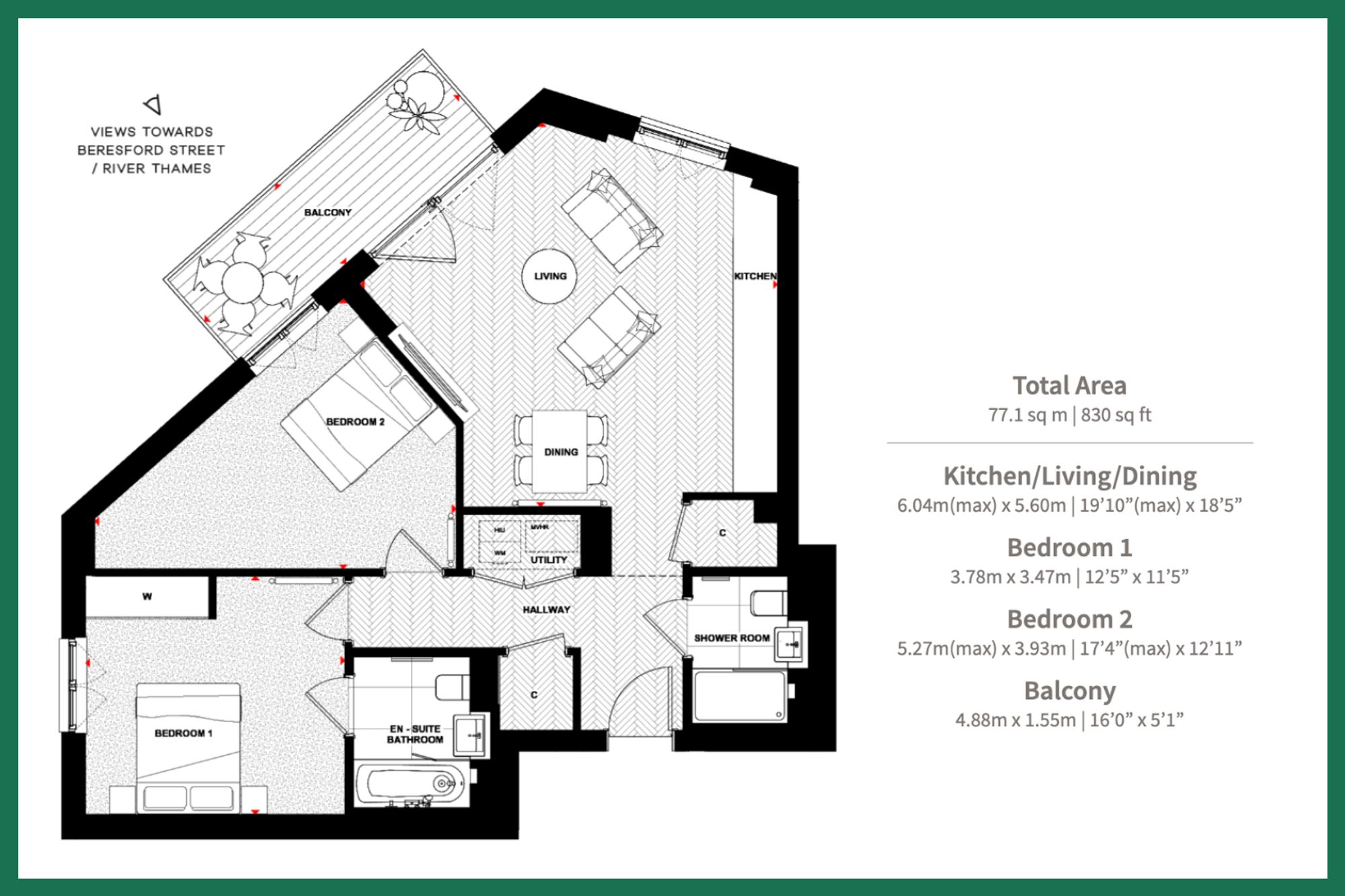 K5.02.01 The Maribor 2 Duke of Wellington Ave, London floorplan