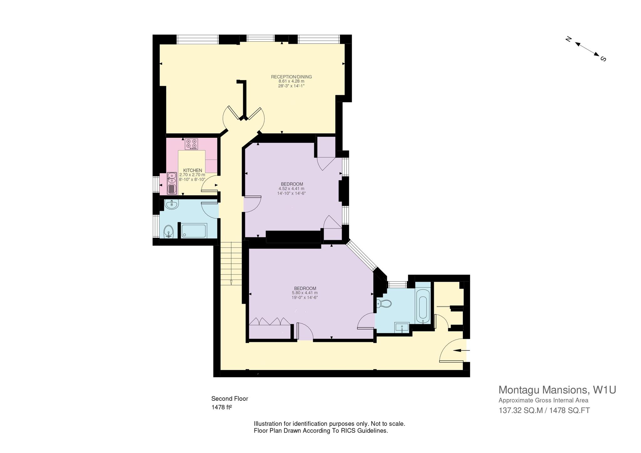 72, Montagu Mansions, London floorplan