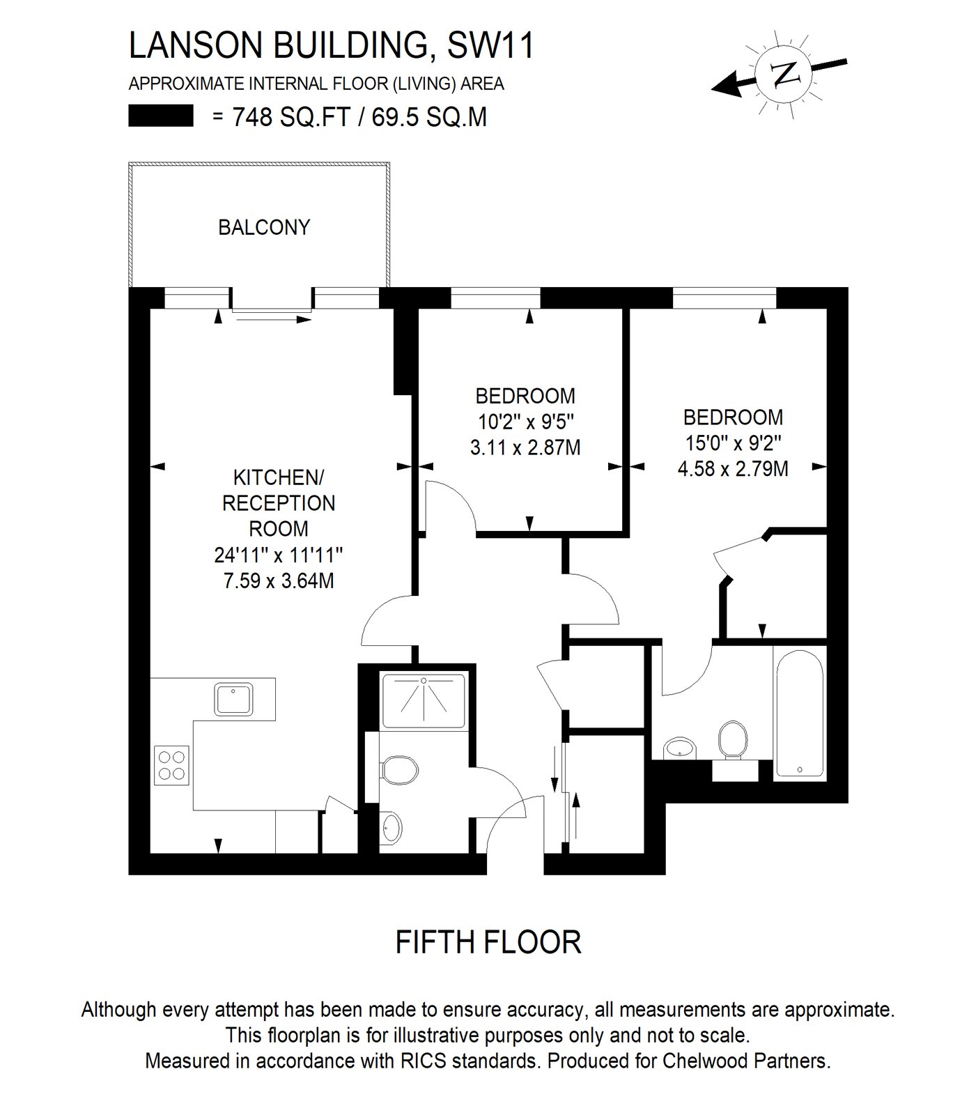 Flat 60,, Lanson Building, London floorplan