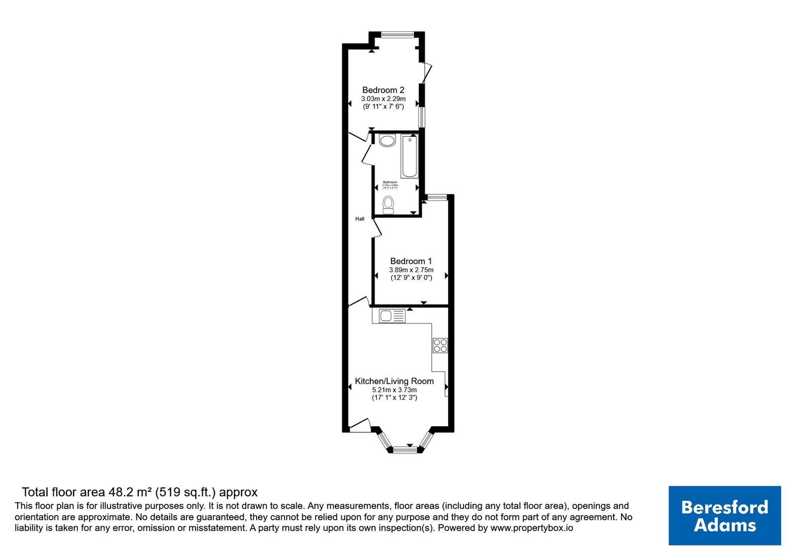 Ground Floor Flat, Wilmar,, Beach Road, Isle of Anglesey floorplan