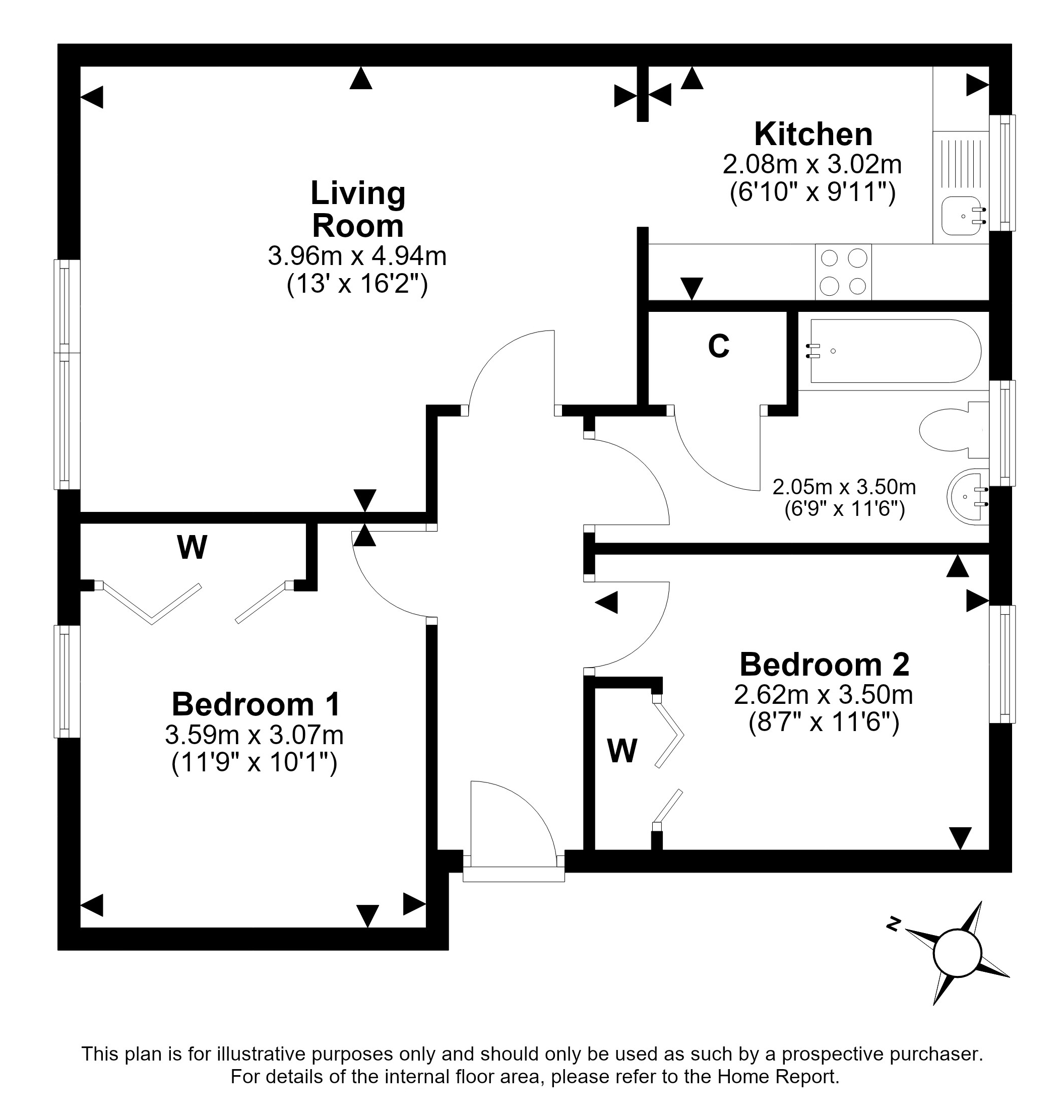 13/6 Ferry Gait Crescent, Silverknowes, Edinburgh, EH4 4GS floorplan