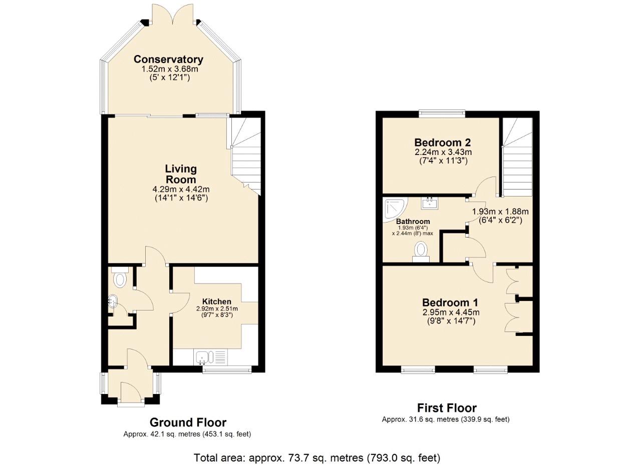 74 Charles Street, ClaytonLeMoors BB5, 2 bedroom semidetached house