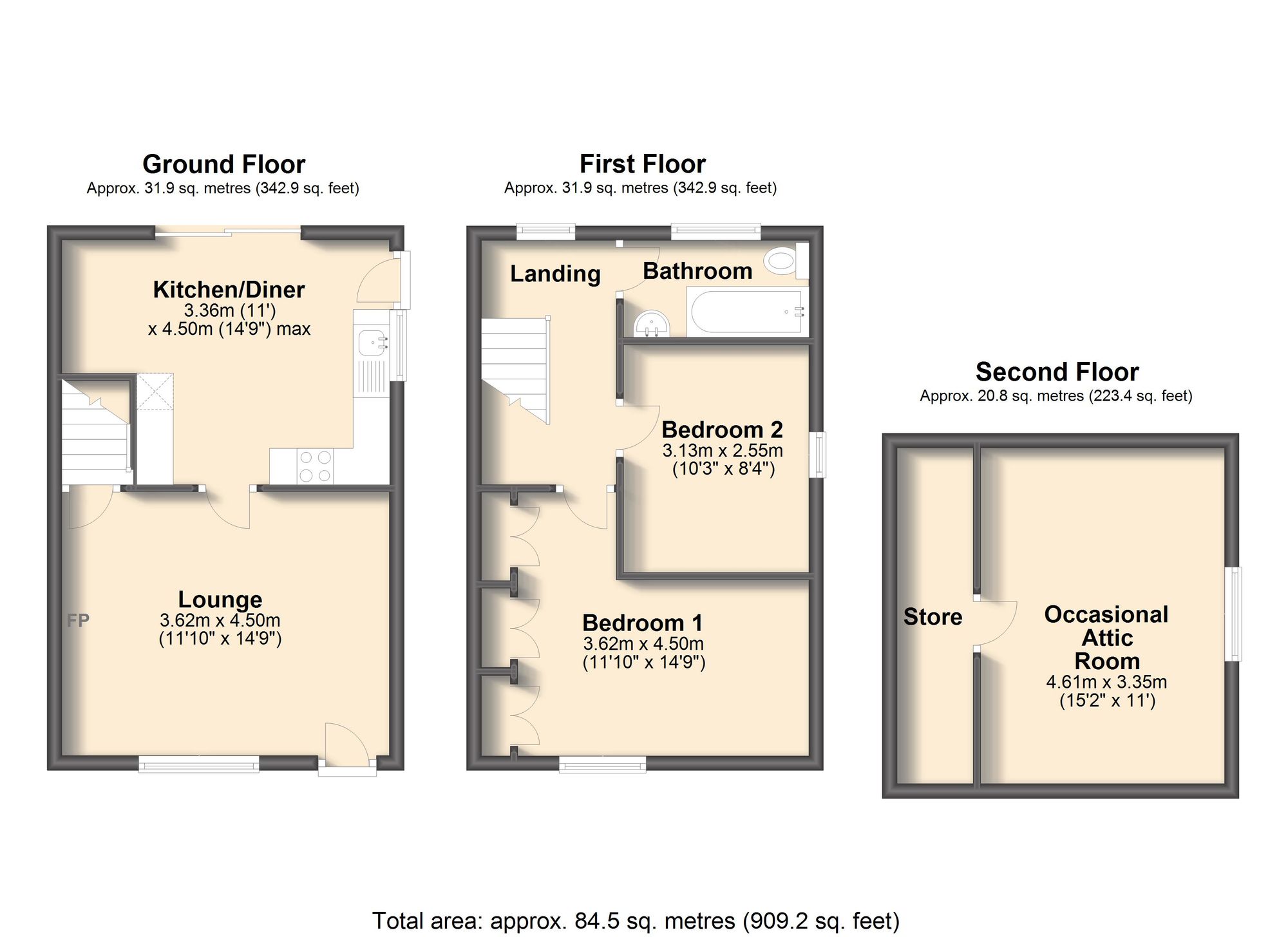 209 Prospect Road, Chesterfield floorplan