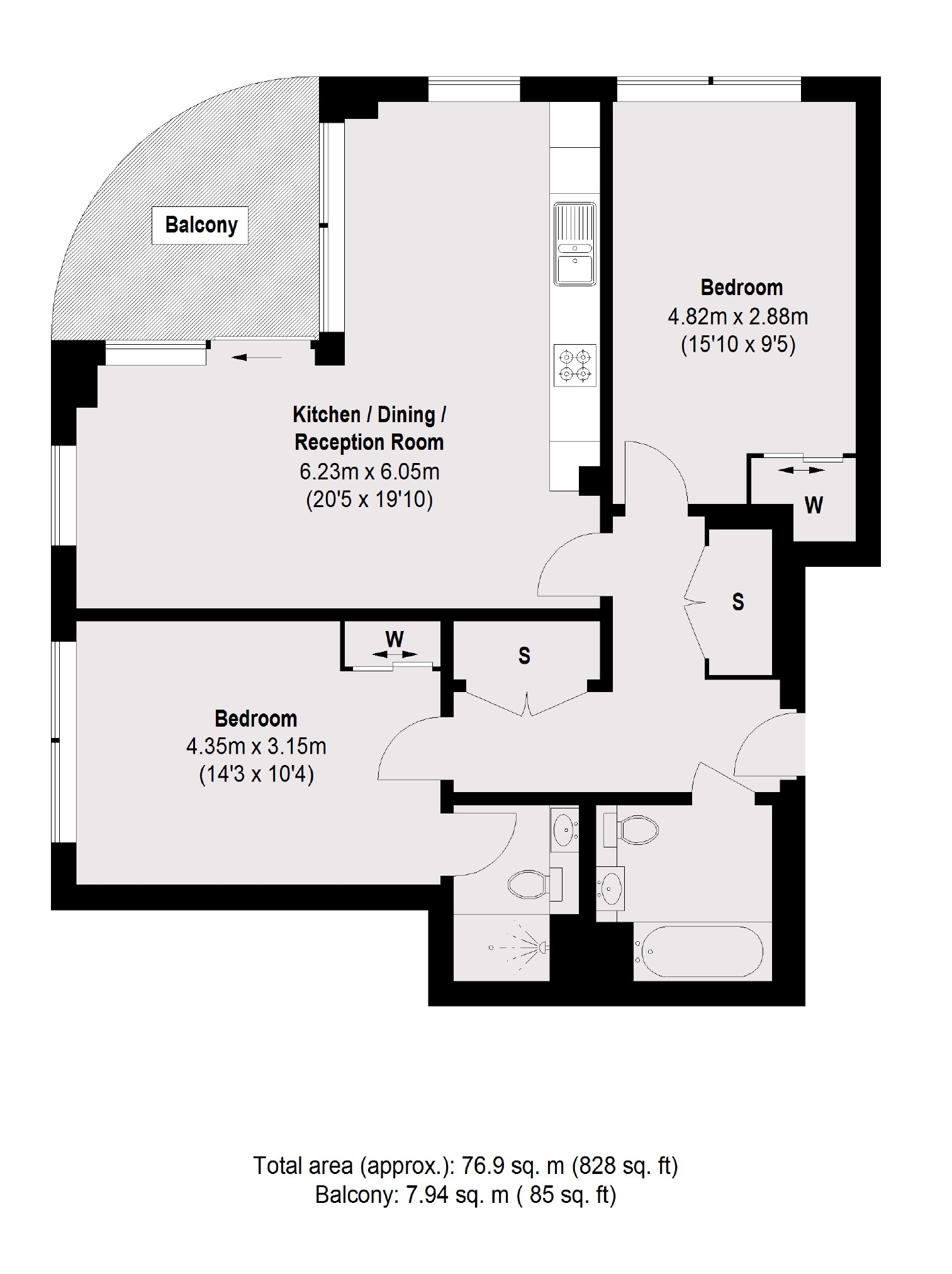 Flat 33 Easton Court, 4, Green Street, London floorplan