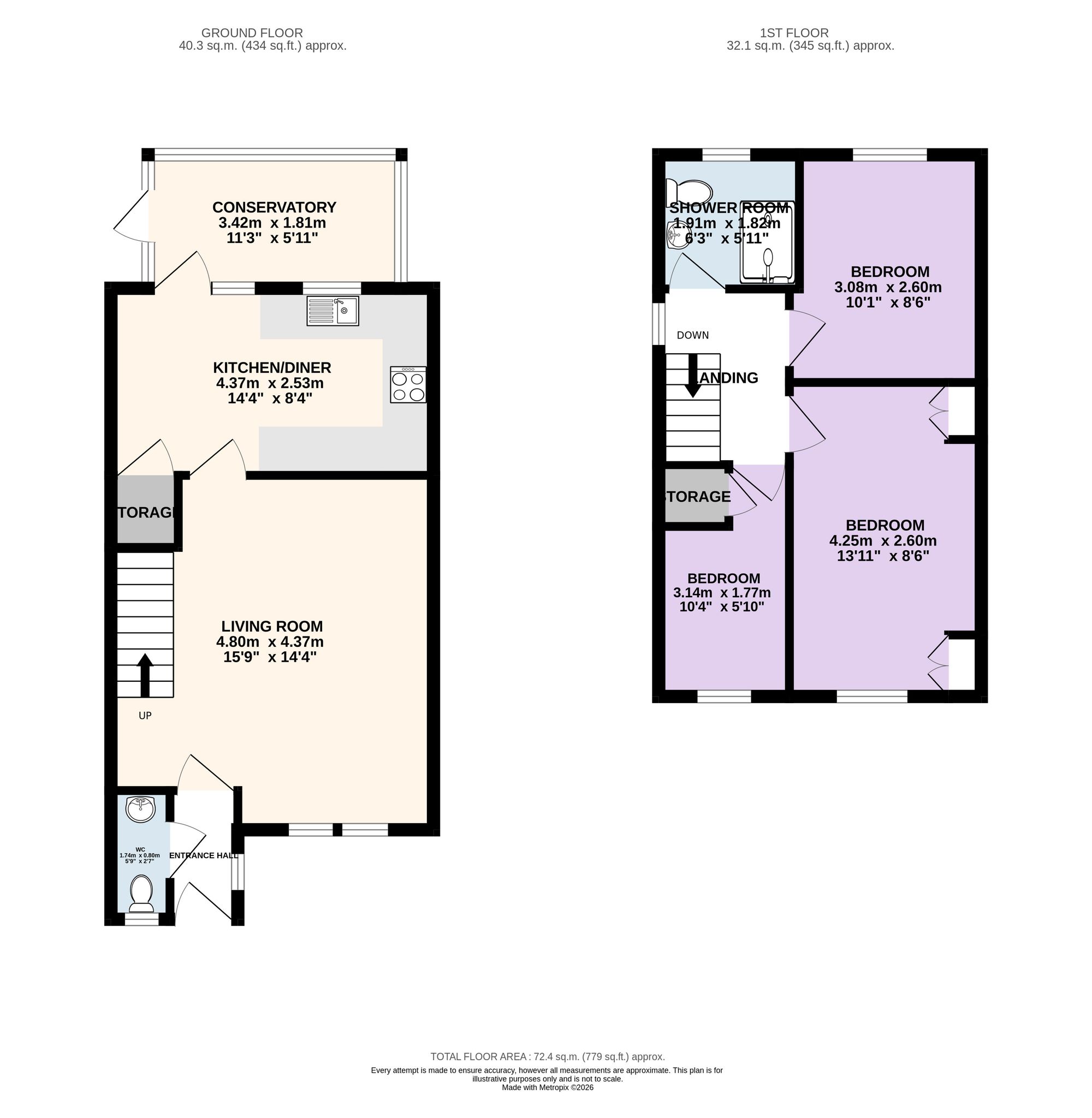 3 Oak Way, Preston floorplan