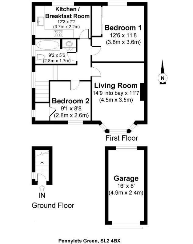 2 Bedrooms Maisonette for sale in 39A Pennylets Green, Stoke Poges, Slough, Berkshire SL2