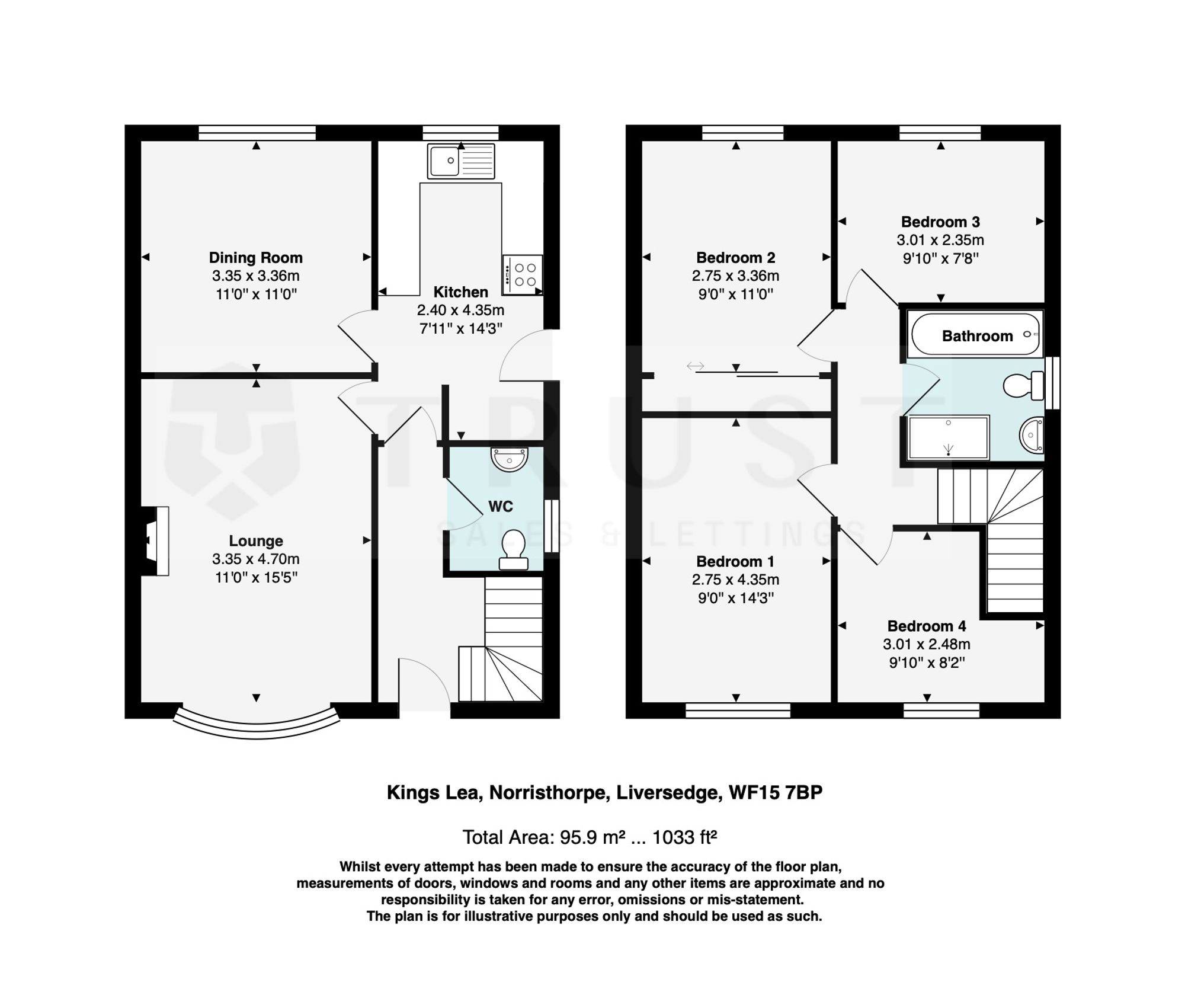14 Kings Lea, Liversedge floorplan