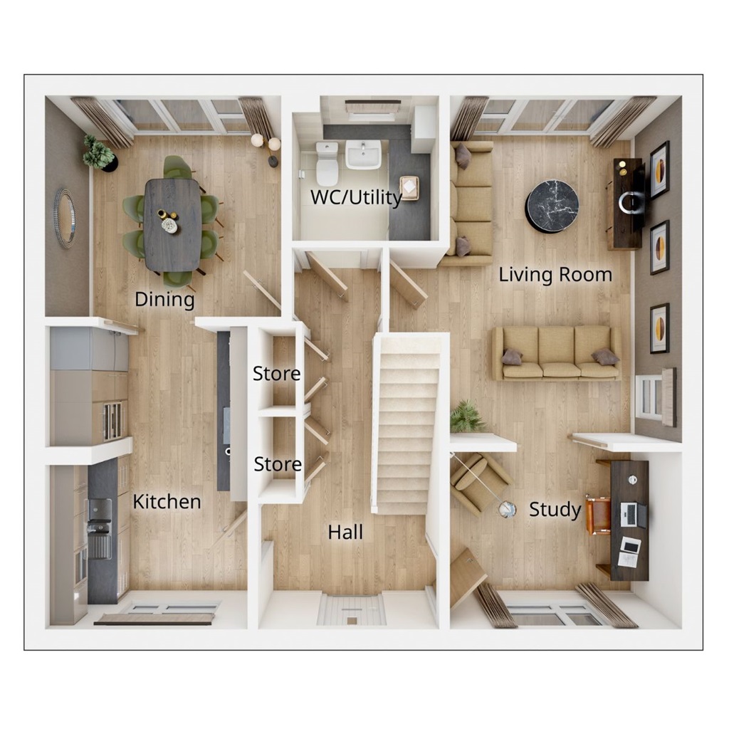 The Warkford - Plot 6, Fortibus Fields At Apsham Grange, Clyst Road, Topsham floorplan