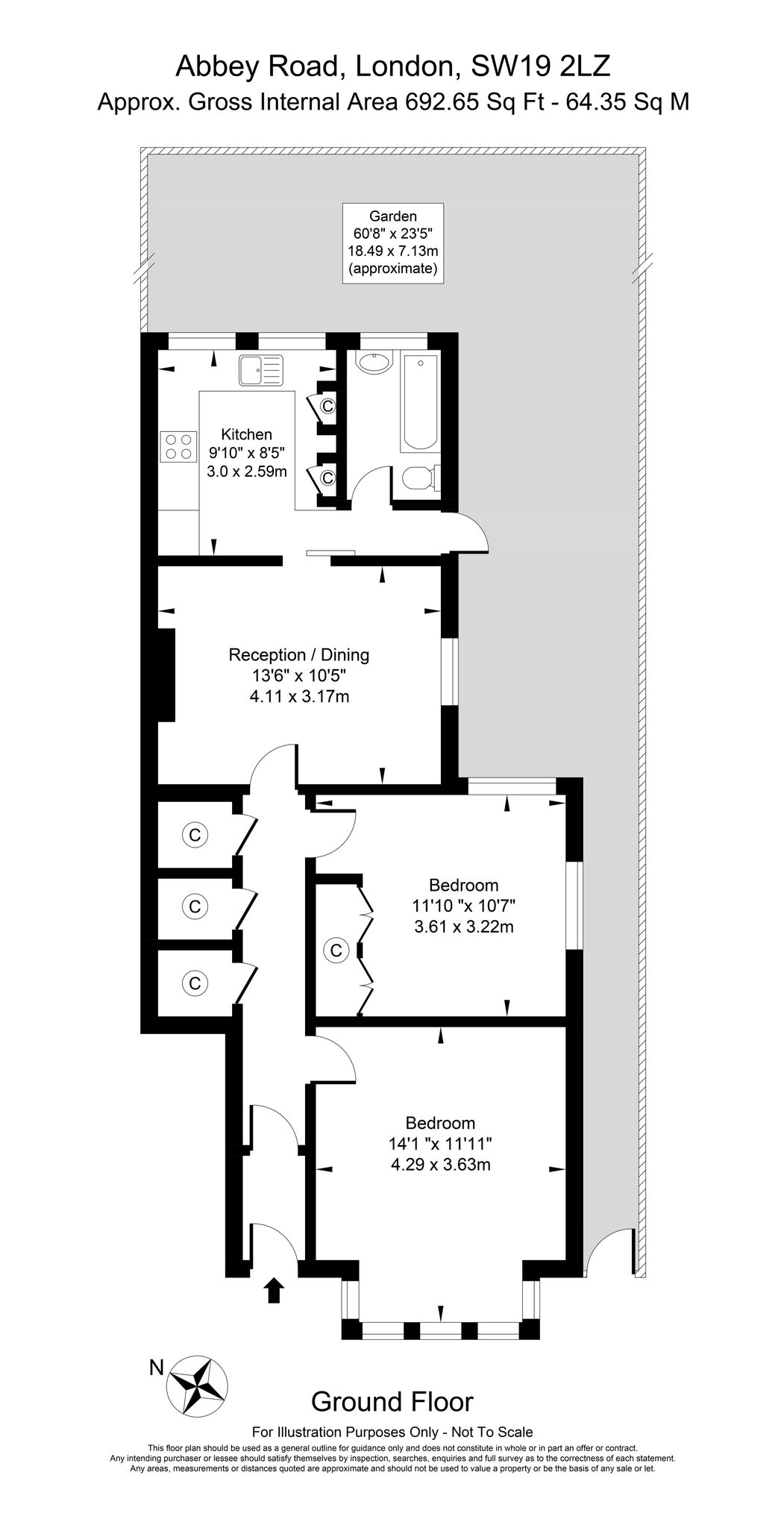 2 Bedrooms Maisonette to rent in Abbey Road, London SW19