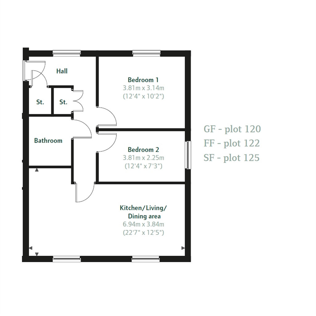 New home, 2 bed flat for sale in "Horn House" at Wood, Crawley