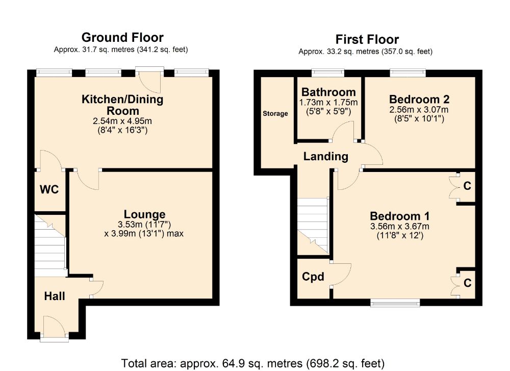 Danefield Road, Abington, Northampton NN3, 2 bedroom terraced house for