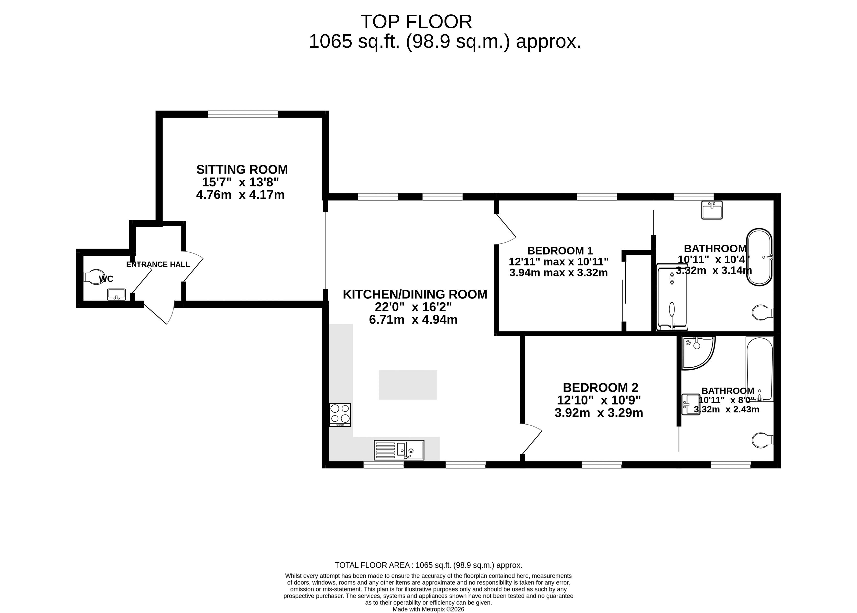 Flat 6, General Gordon House, St. Georges Place, Taunton floorplan