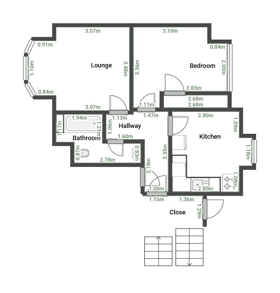 3-1, 5, Newton Street, Greenock floorplan