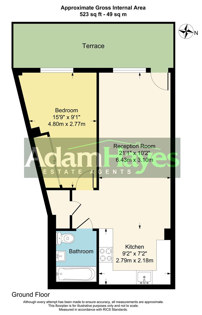 1A, Monks Way, London floorplan