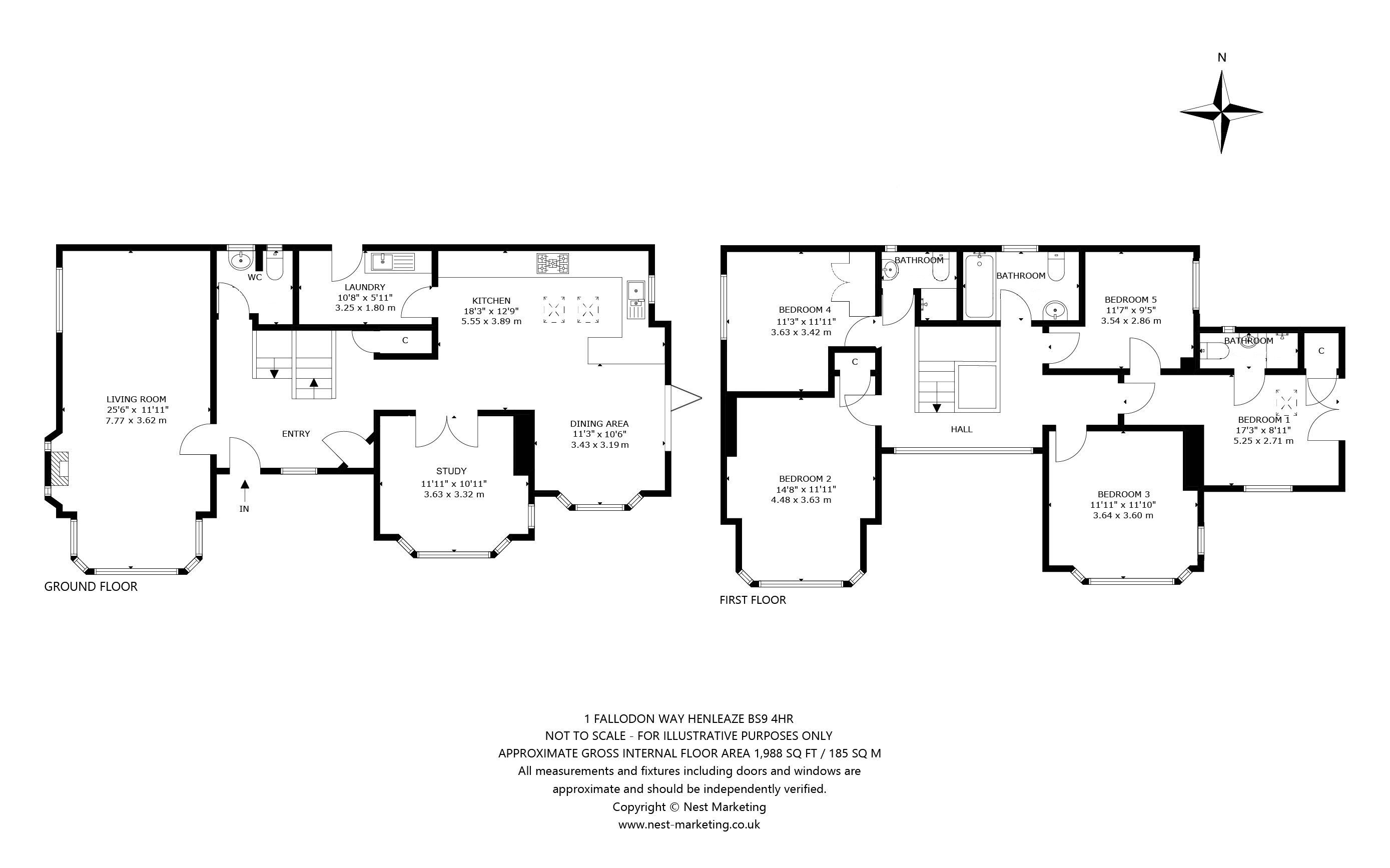 1, Fallodon Way, Bristol floorplan