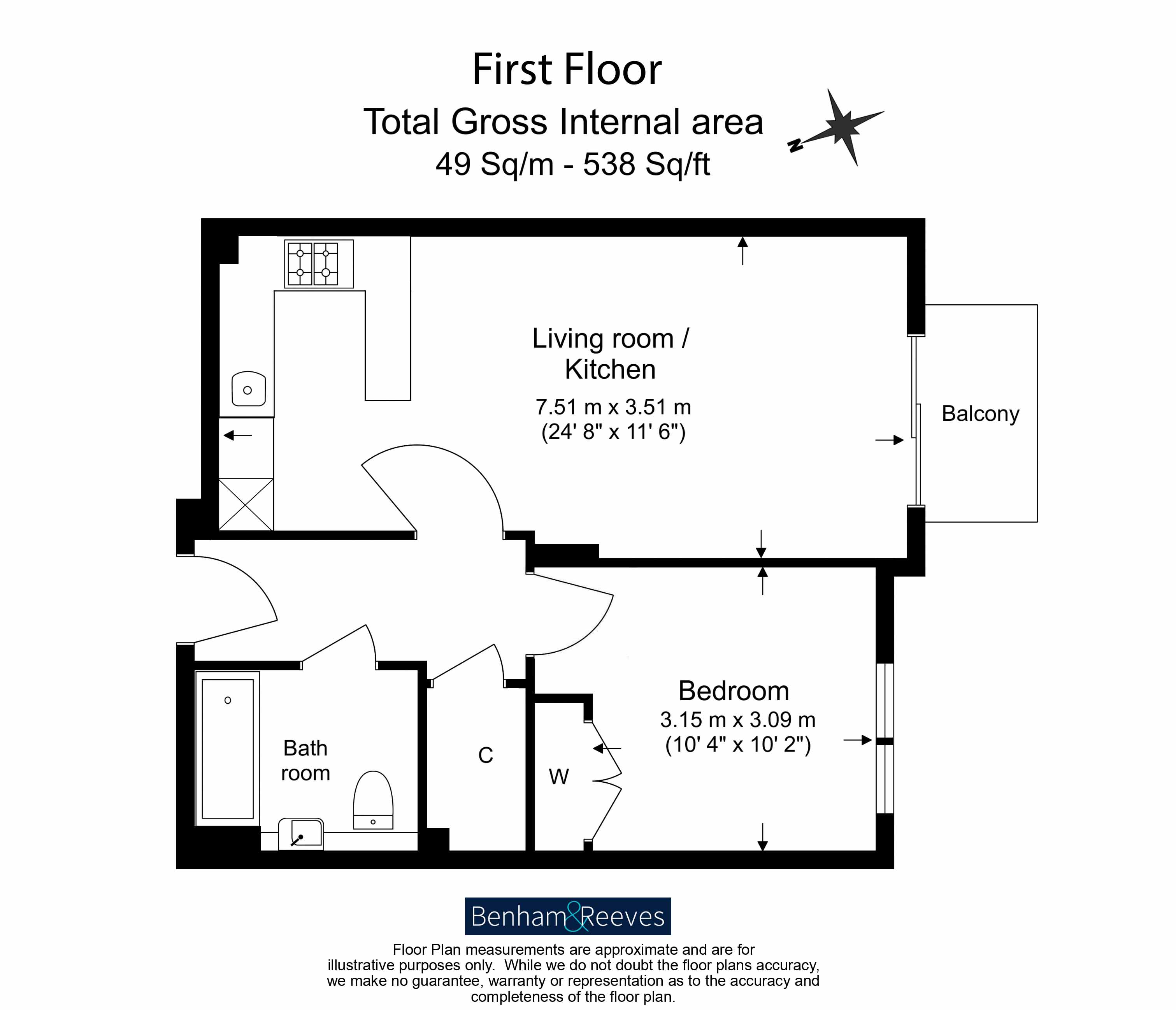 Flat 15, Golding House, 11, Beaufort Square, Colindale floorplan