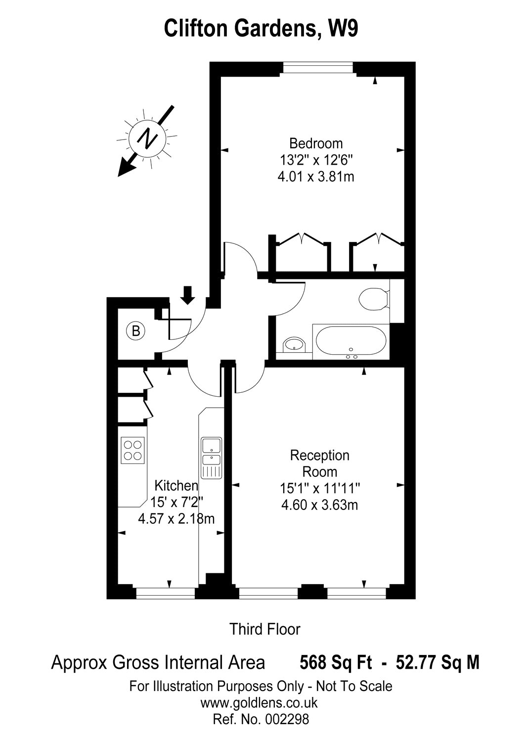 1 Bedrooms Flat to rent in Clifton Gardens, London W9