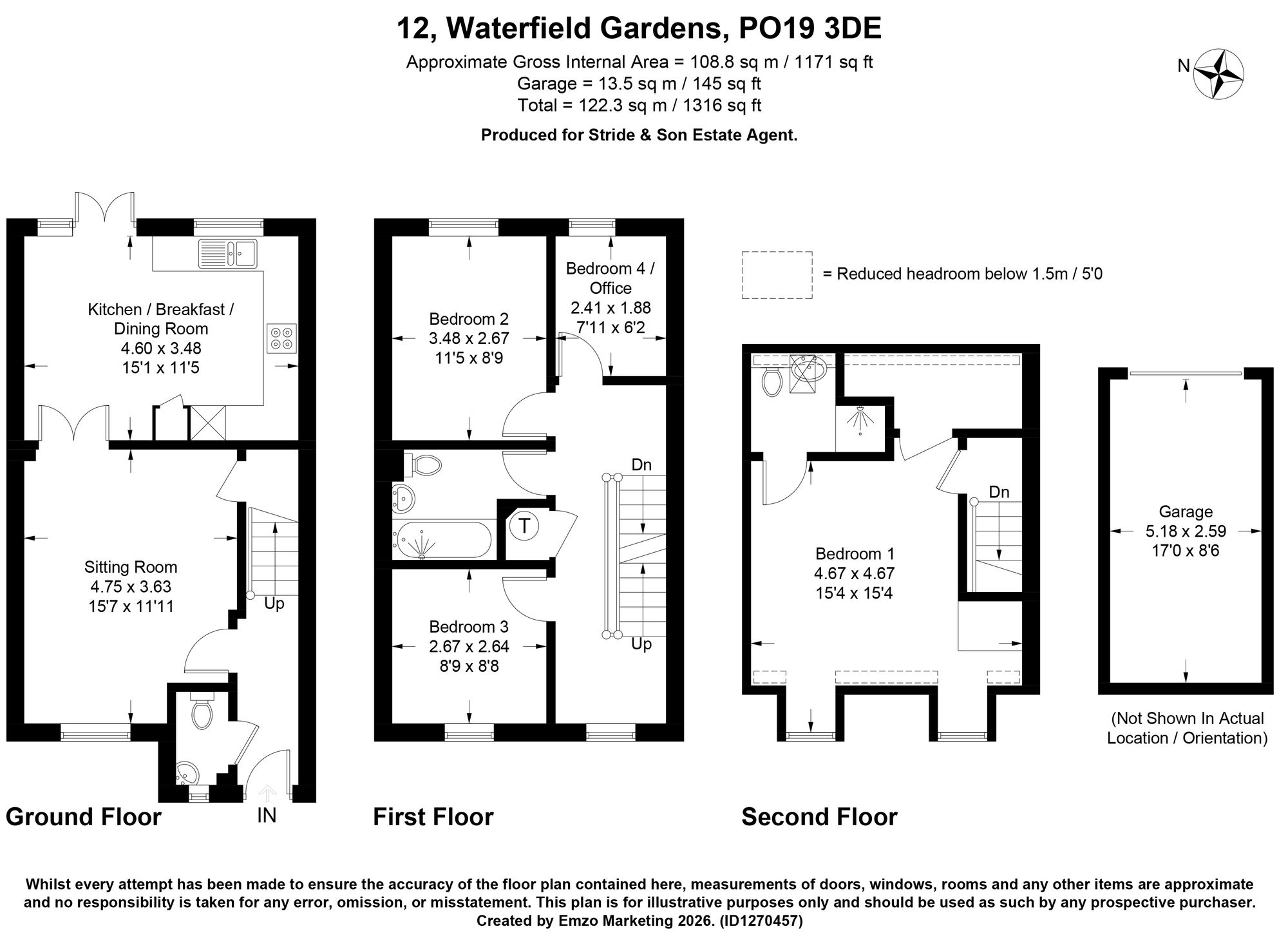 12 Waterfield Gardens, Chichester floorplan