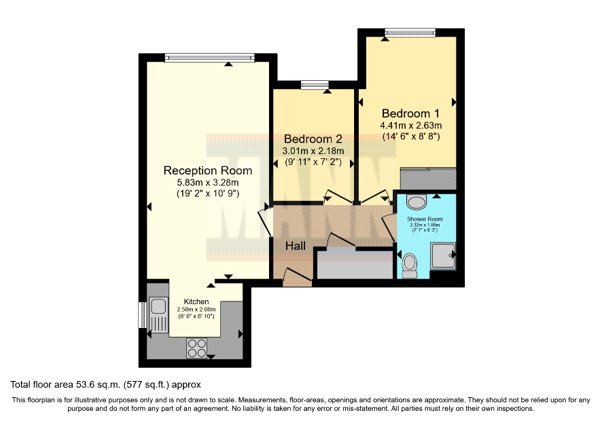 Flat 22, Mill Court, 44-46, Brighton Road, South Croydon floorplan
