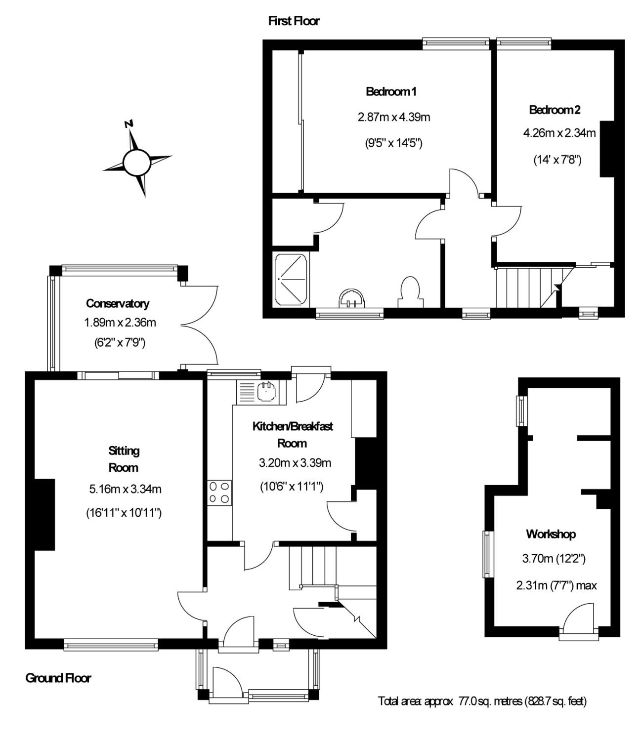 82, Queens Road, Woking floorplan