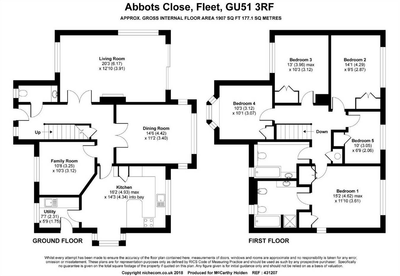 5 Bedrooms Detached house for sale in Abbots Close, Fleet GU51