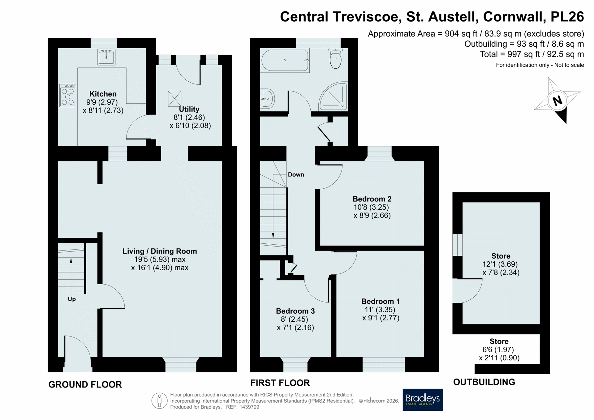 46, Central Treviscoe, Cornwall floorplan