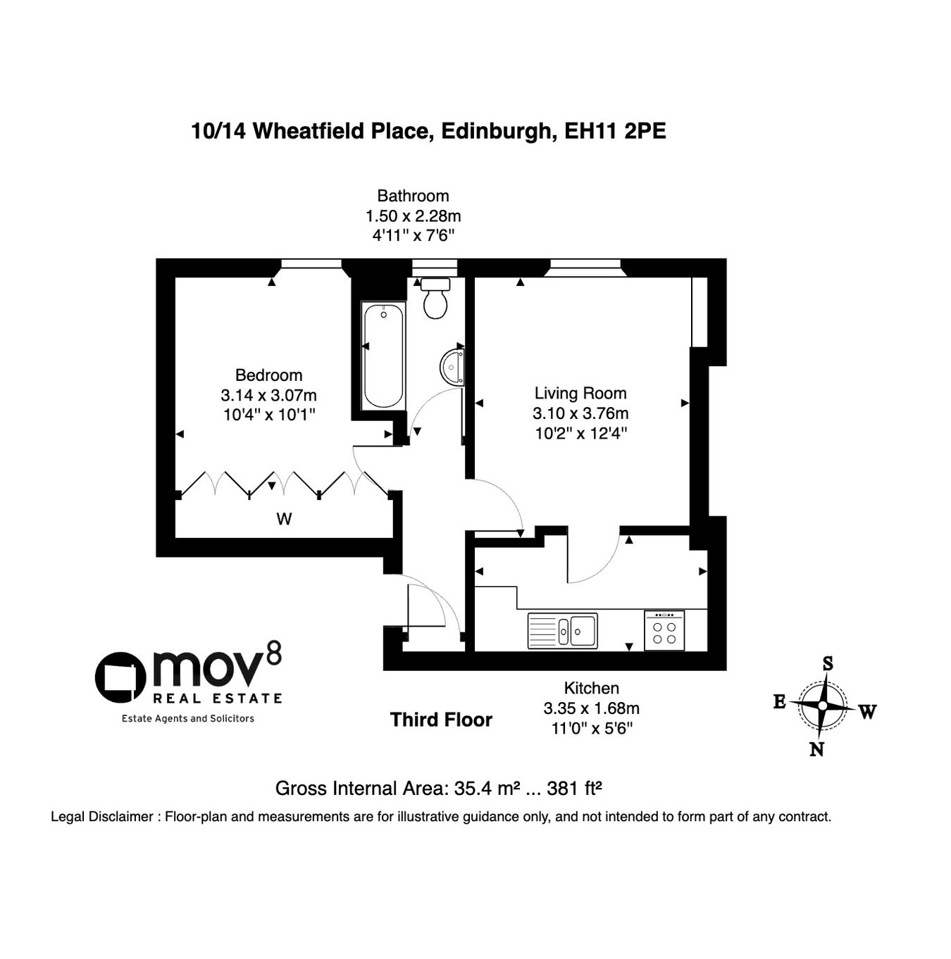 10/14, Wheatfield Place, Edinburgh floorplan