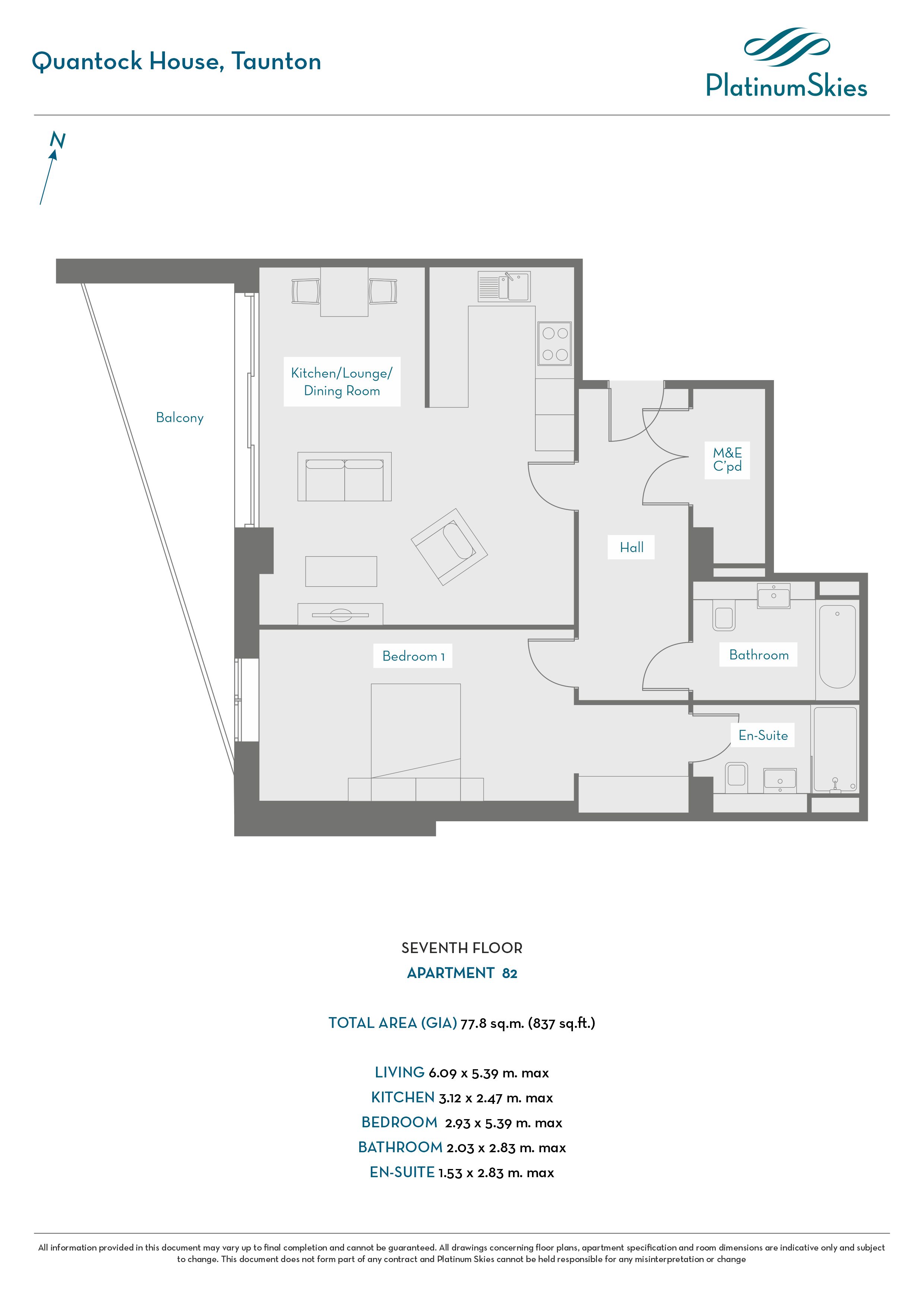 Apartment 82 Quantock House, 82, Apartment 82 Quantock House, Somerset floorplan