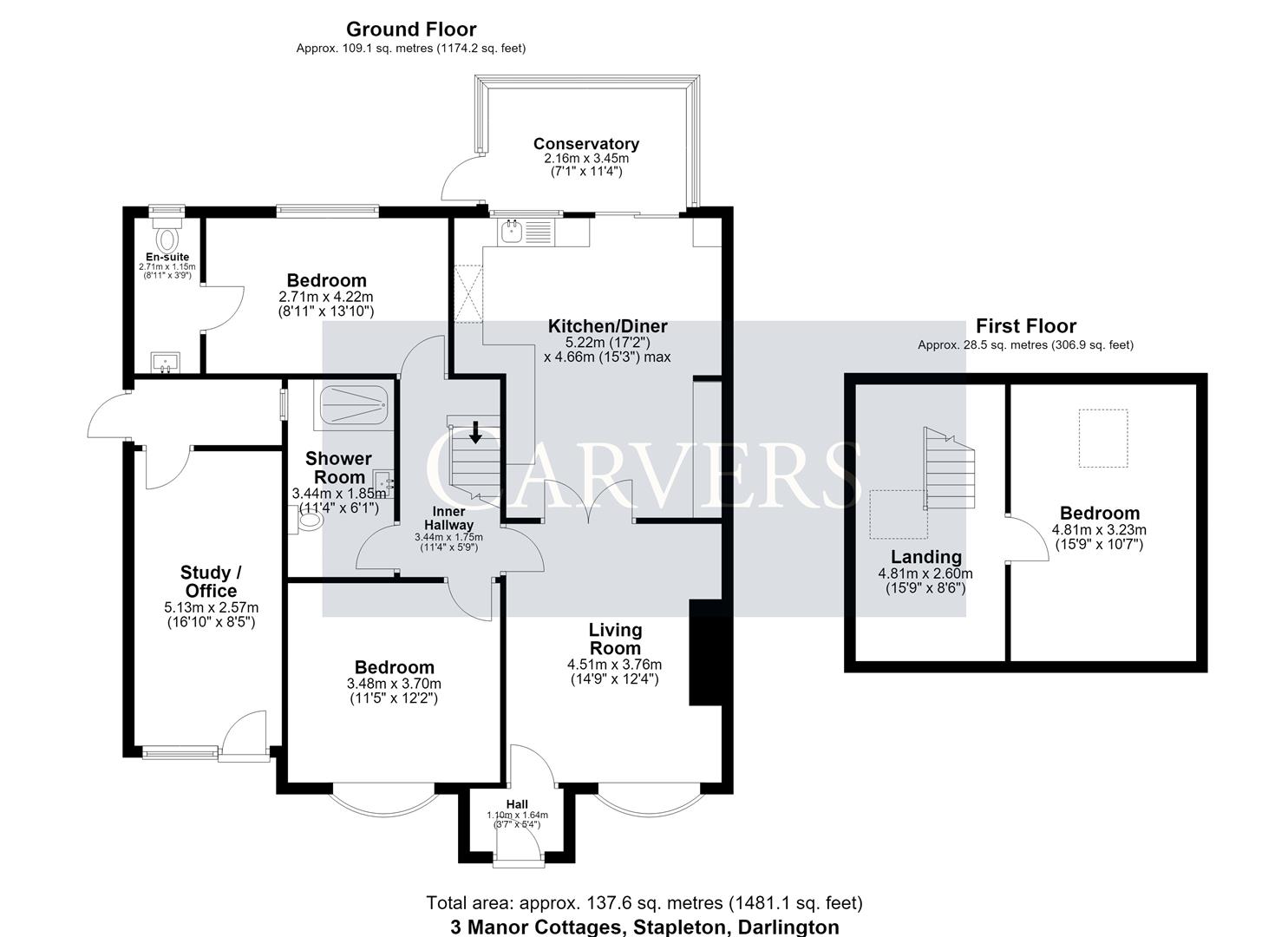 3 Manor Cottages, Stapleton, Darlington floorplan