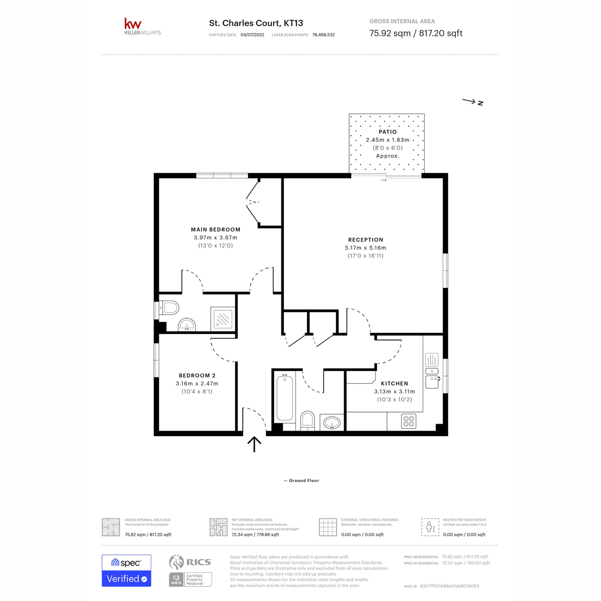 12, St. Charles Court St. Charles Place, Weybridge floorplan