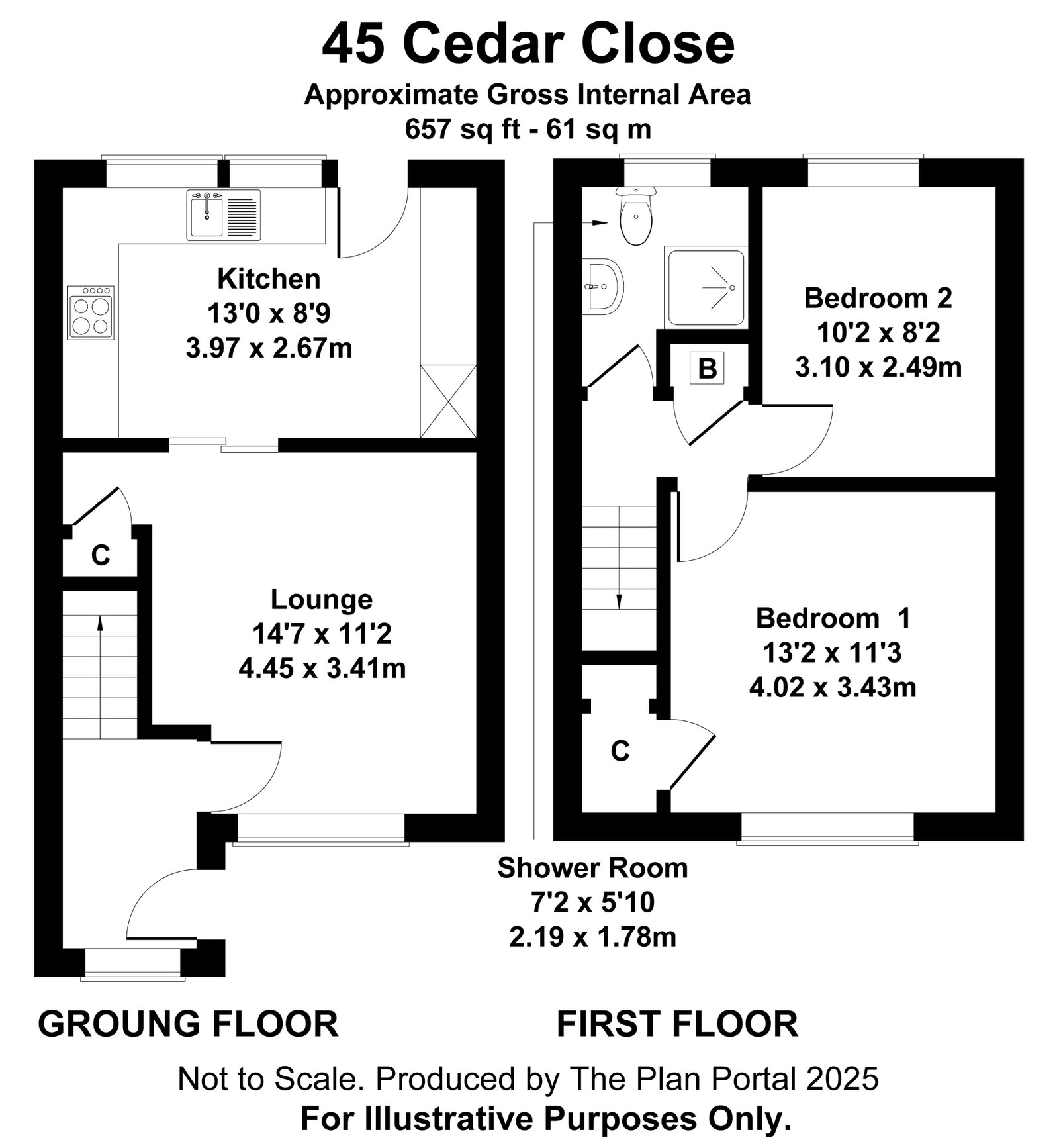 45, Cedar Close, Margate floorplan
