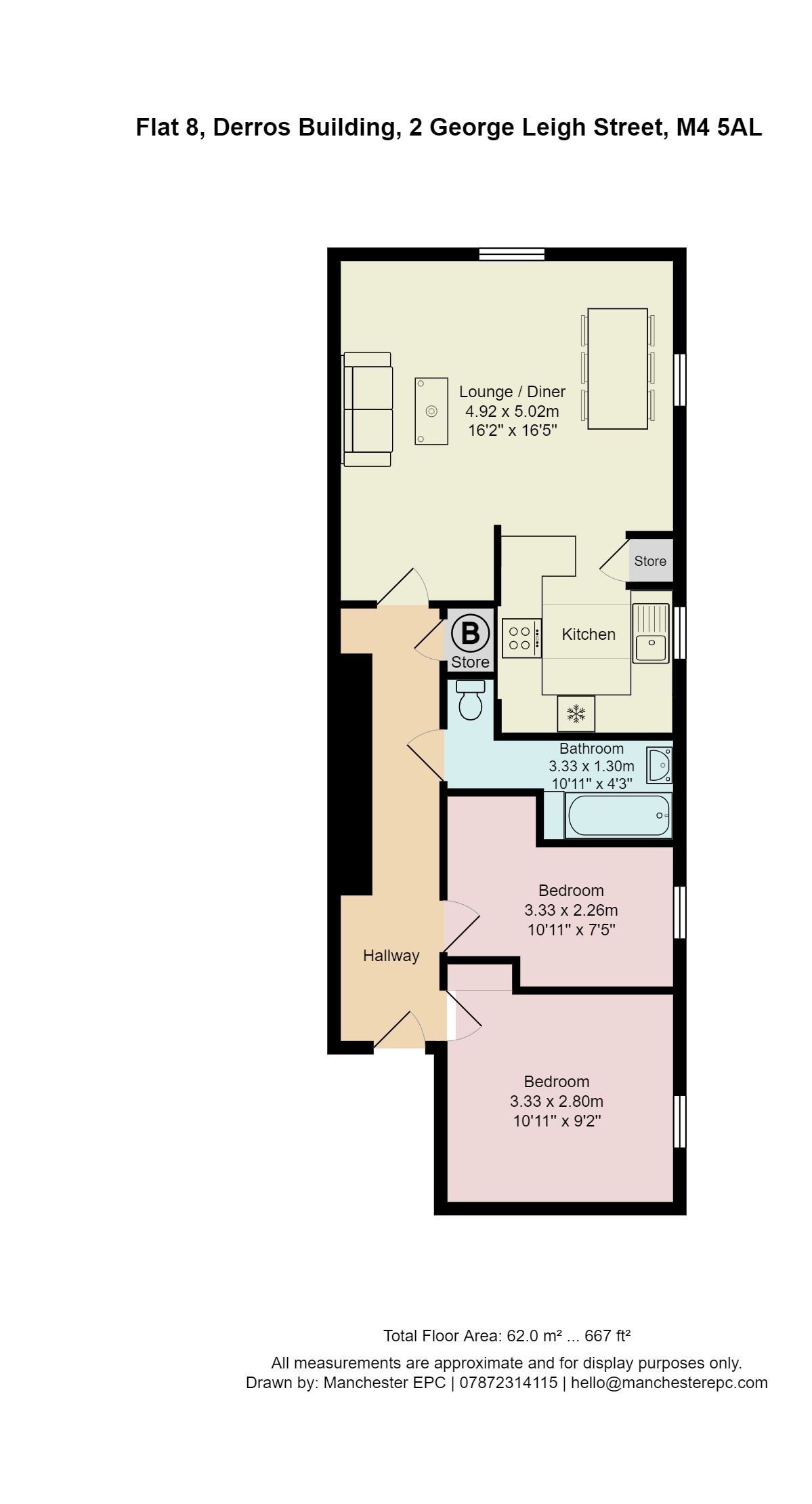FLAT 8, DERROS BUILDING, GEORGE LEIGH STREET, GREAT ANCOTES, Manchester floorplan