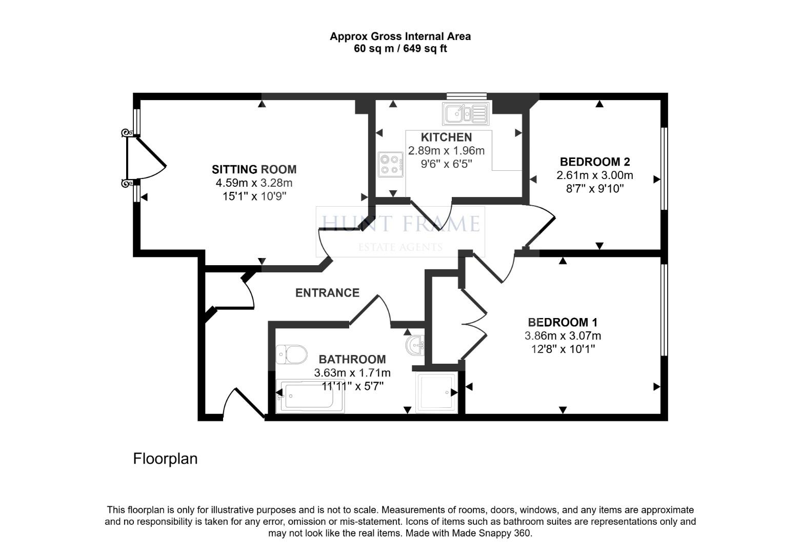 7 Arundel Place, 16 Arundel Road, Eastbourne floorplan