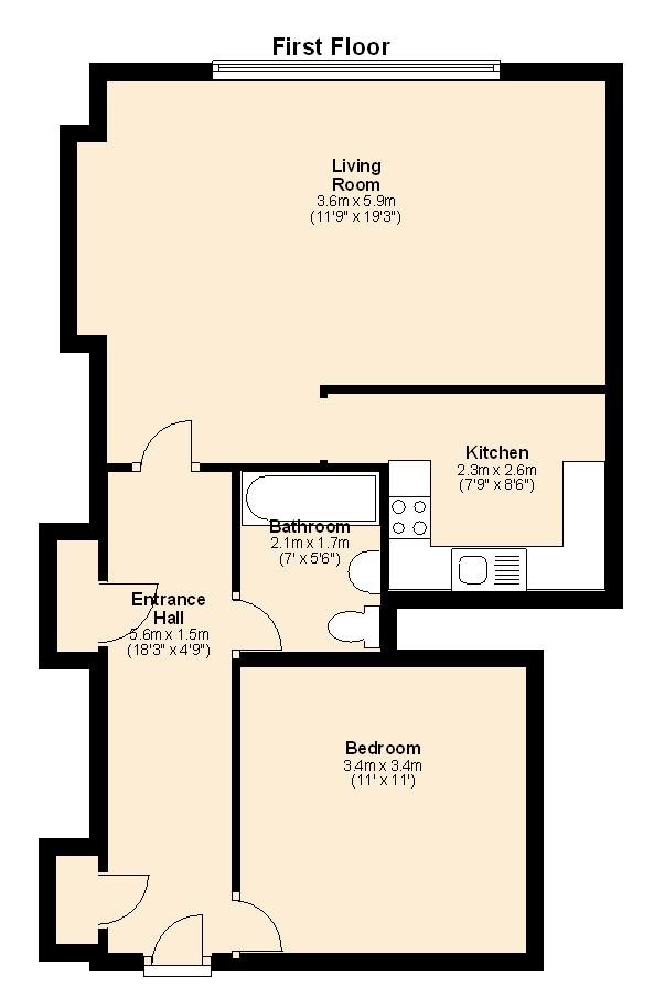 1 Bedrooms Flat to rent in Jamestown Road, London NW1