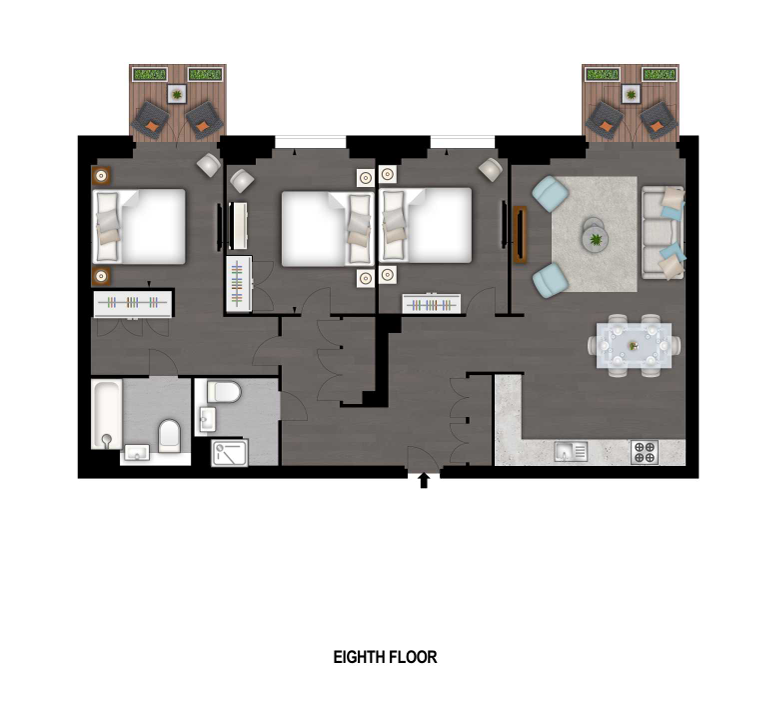 Apartment 42 Thornes House, 4, Charles Clowes Walk, London floorplan