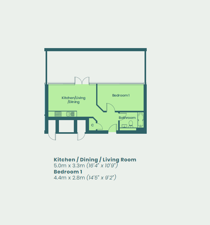 Flat 105, Milton Keynes floorplan