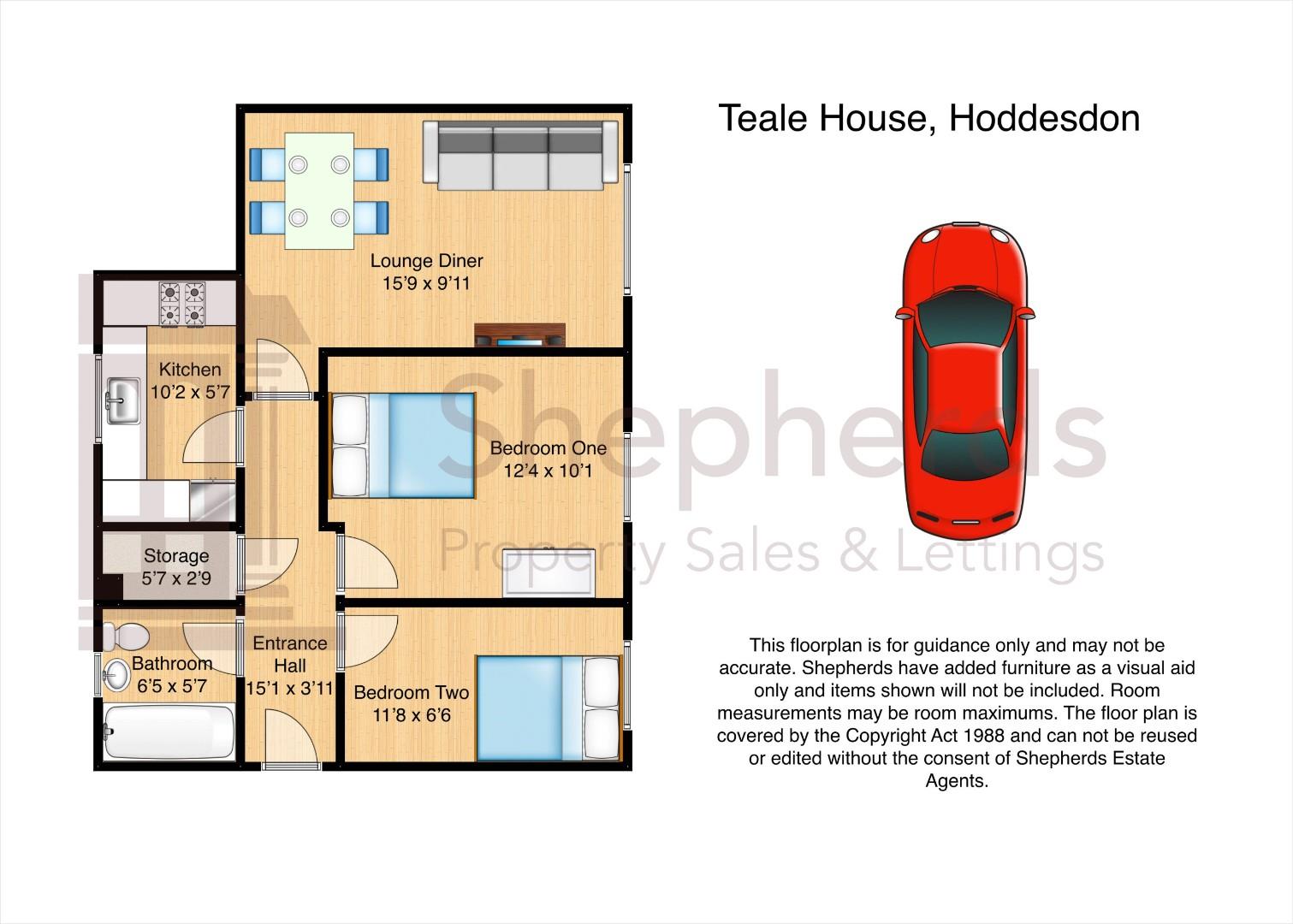 12 Teale House, Colthurst Gardens, Hoddesdon floorplan