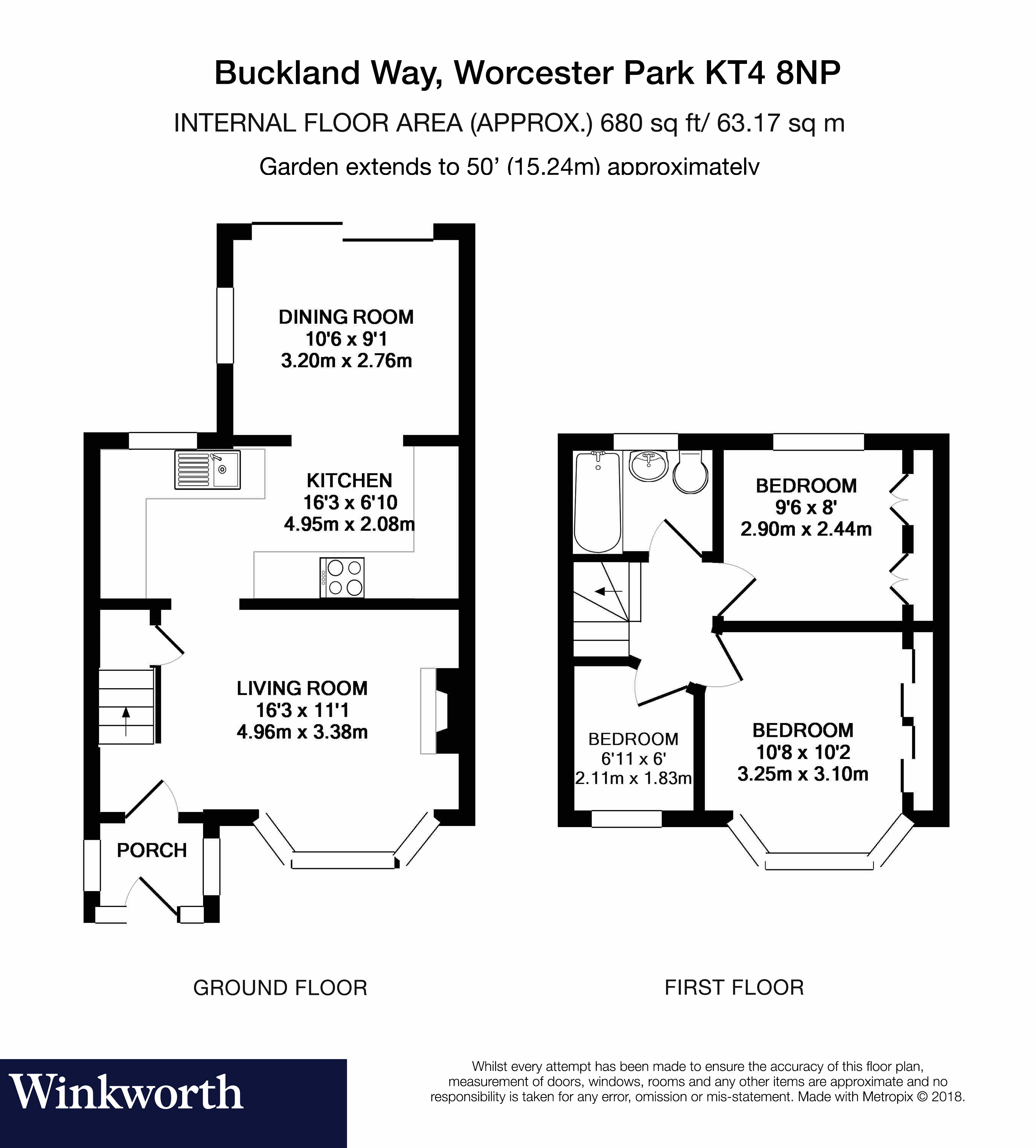 3 Bedrooms Terraced house for sale in Buckland Way, Worcester Park KT4