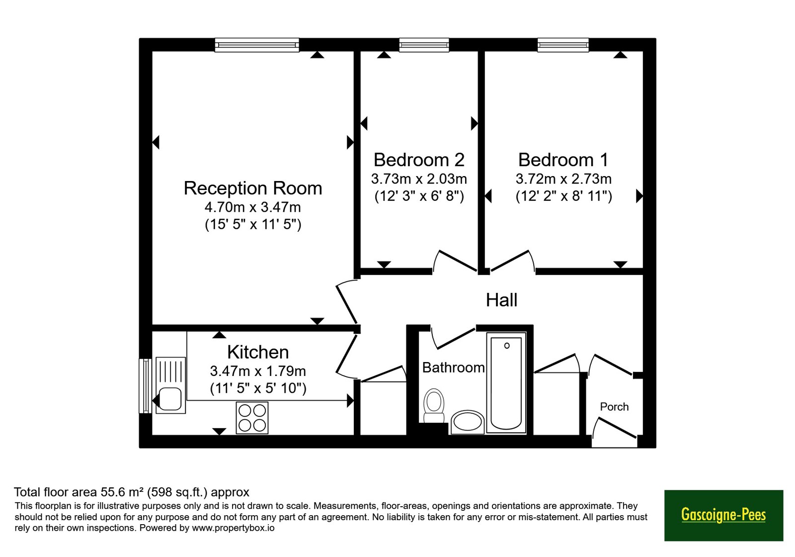 Flat 1 Elwy House, 3, Chessington Hall Gardens, Surrey floorplan