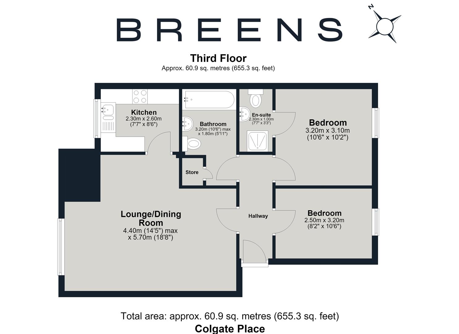 Flat 46 Bren Court, 2 Colgate Place, Enfield floorplan