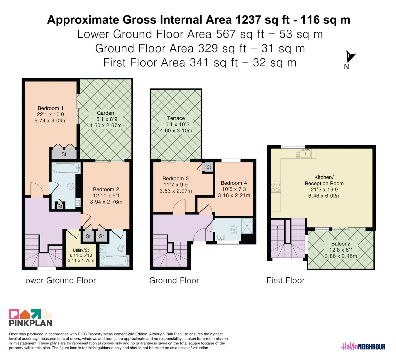 1, Harvey Mews, London floorplan