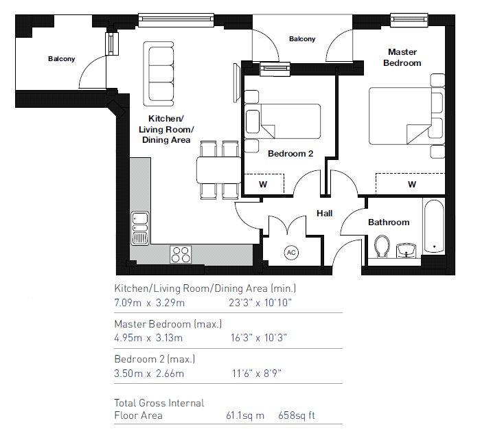 2 Bedrooms Flat for sale in Osiers Point, Wandsworth, London SW18