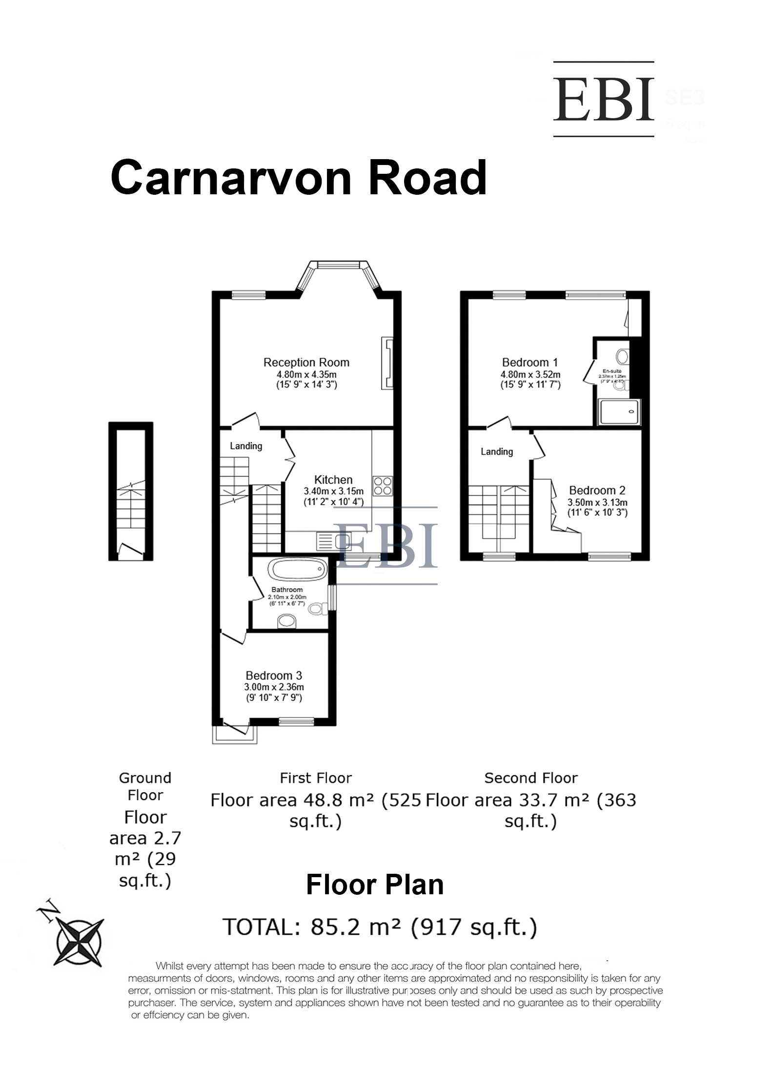 25B, Carnarvon Road, London floorplan