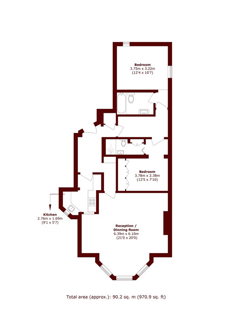 Flat 5, 86, Church Road, Wimbledon Village floorplan